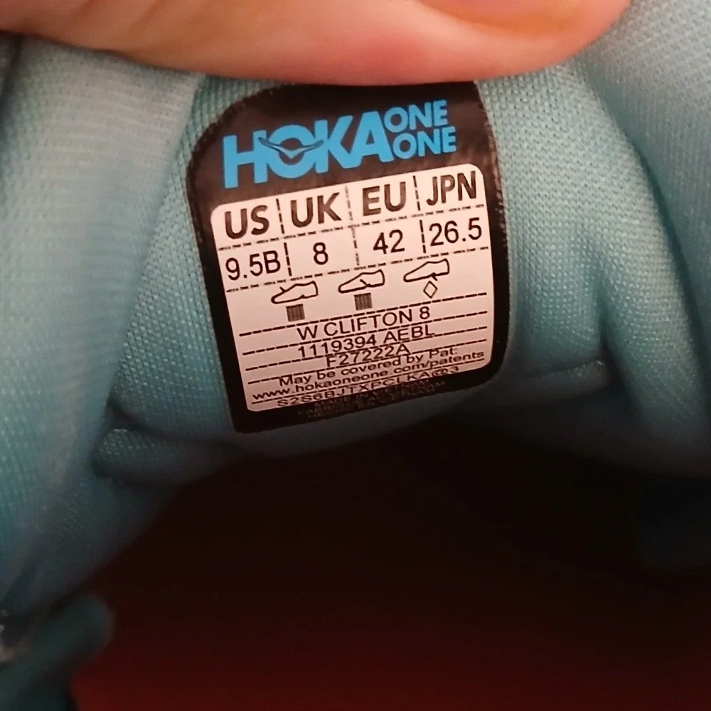 Hoka One One Clifton 8 Womens 9.5B Blue Running Shoes Sneakers 1119394 AEBL